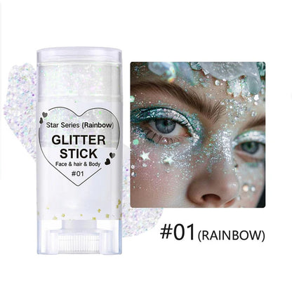 Patriotic Red White and Blue Body Glitter Stick