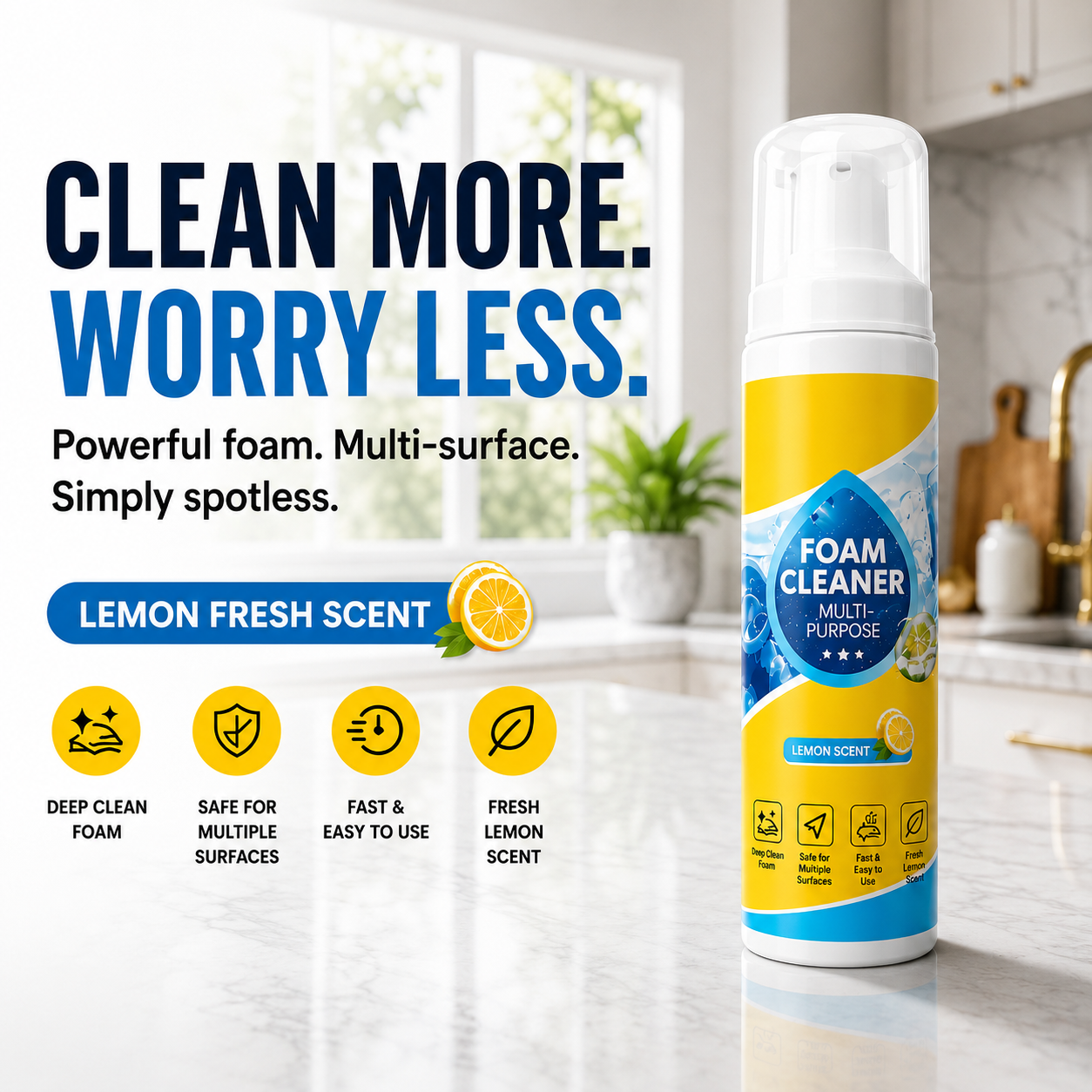 4-in-1 Multi-Enzyme All-Purpose Deep Cleaning Foam Cleaner