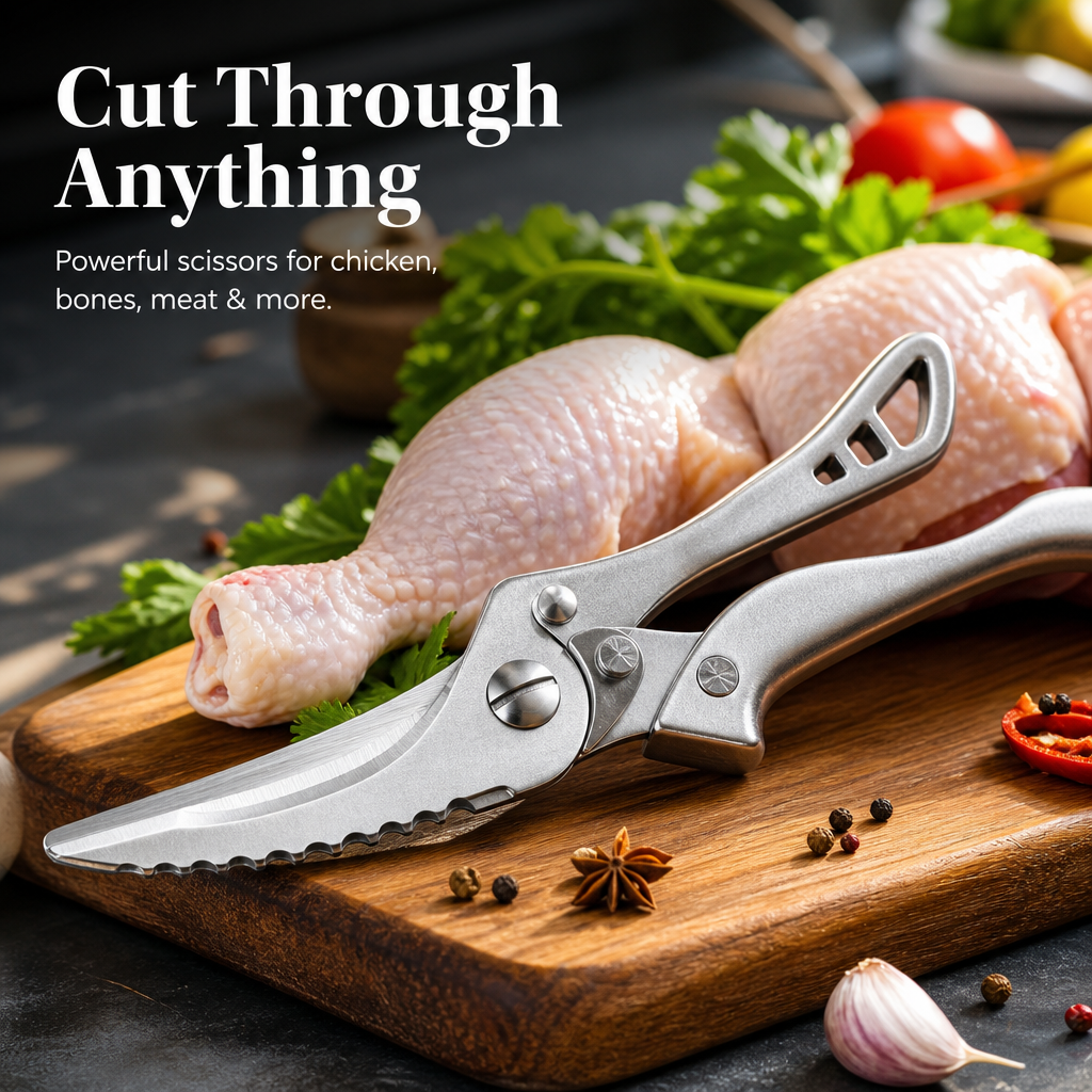 All-in-One Heavy-Duty Powerful Kitchen Scissors – Meat, Seafood, Veggies