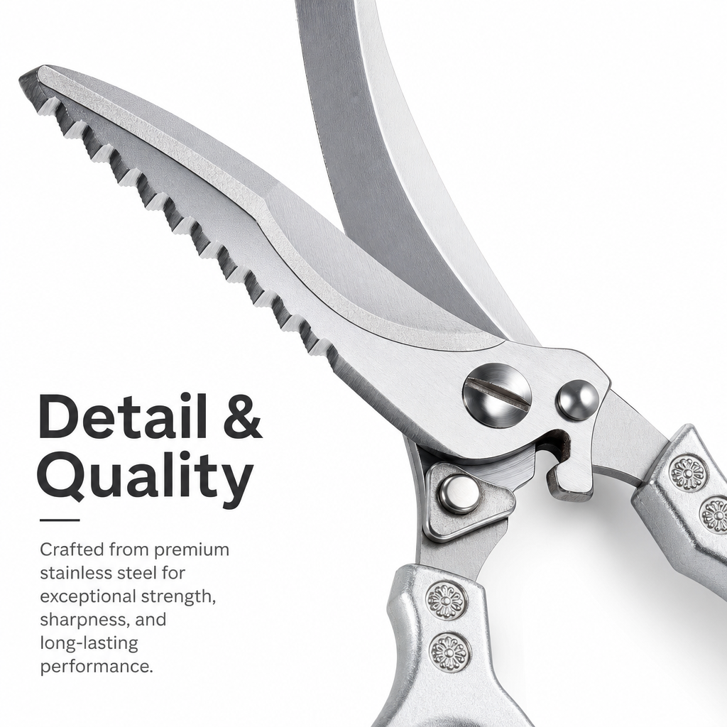 All-in-One Heavy-Duty Powerful Kitchen Scissors – Meat, Seafood, Veggies