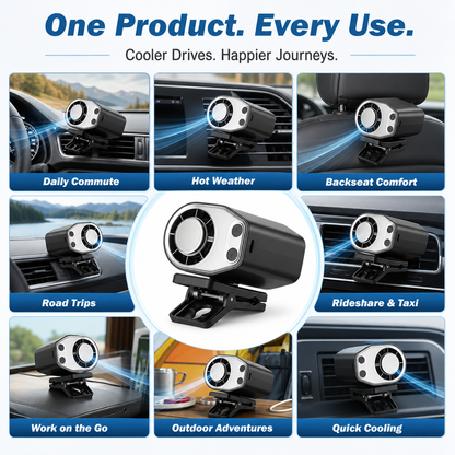 2026 Car Clip On Air Conditioner Fan with LED Display