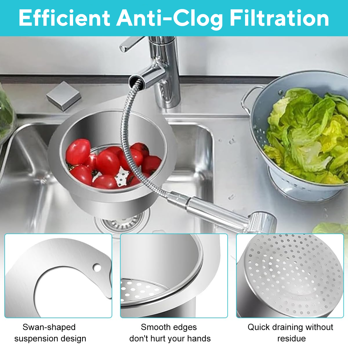 Swan Stainless Steel Drain Basket PRO