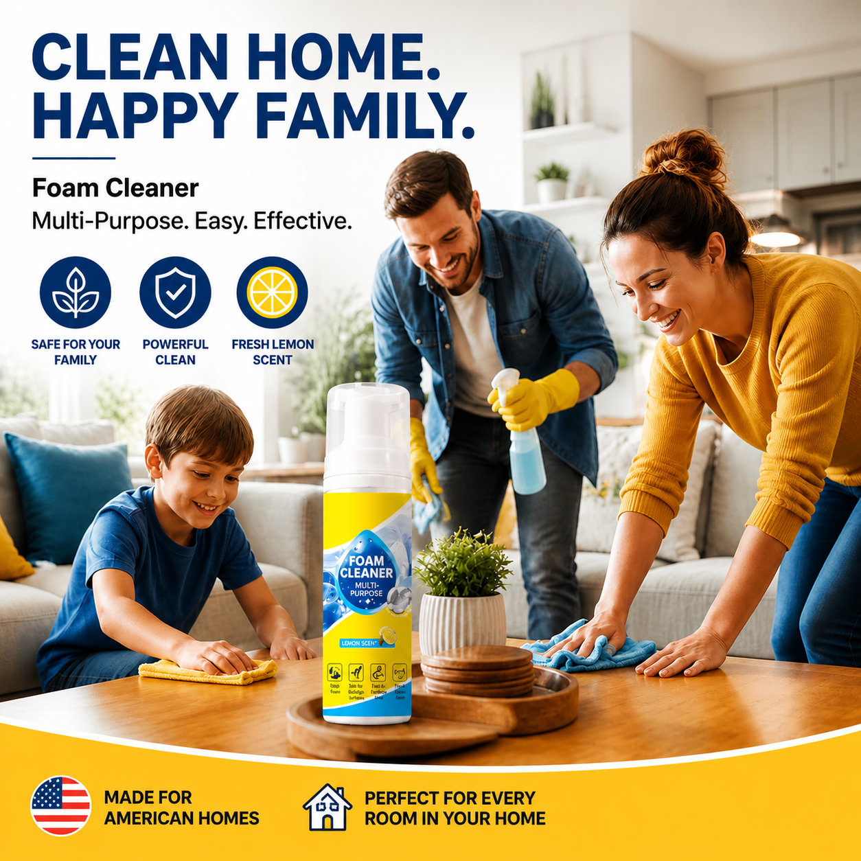 4-in-1 Multi-Enzyme All-Purpose Deep Cleaning Foam Cleaner