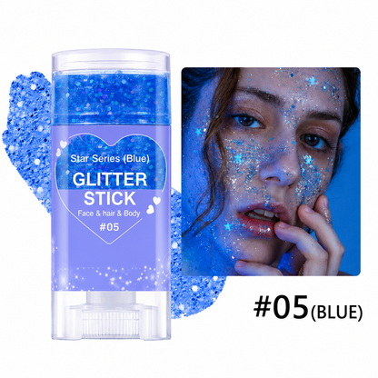 Patriotic Red White and Blue Body Glitter Stick