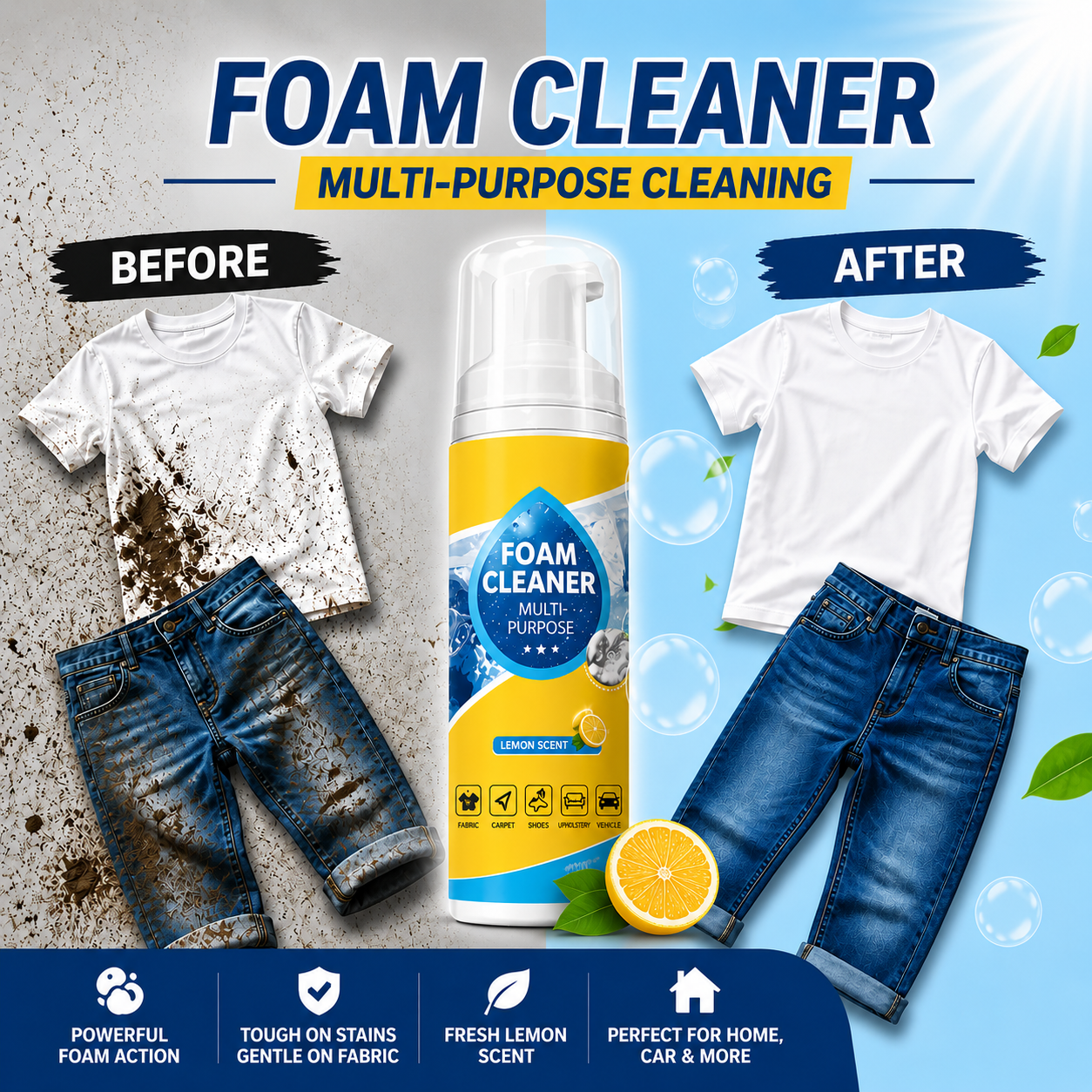 4-in-1 Multi-Enzyme All-Purpose Deep Cleaning Foam Cleaner