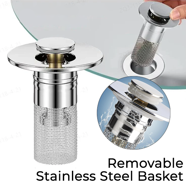 Sink Drain Strainer with Removable Stainless Steel Basket PRO