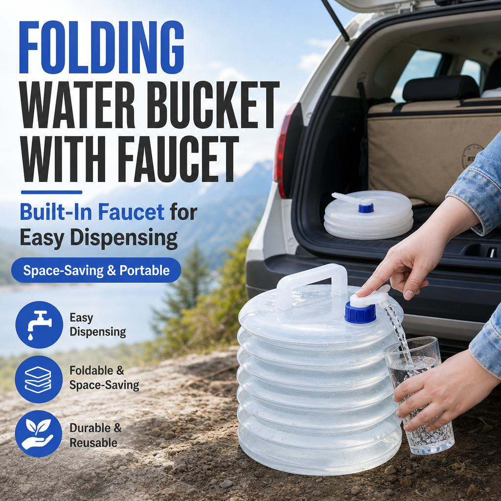 Folding Water Bucket with Faucet