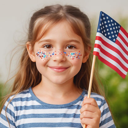 Patriotic Red White and Blue Body Glitter Stick