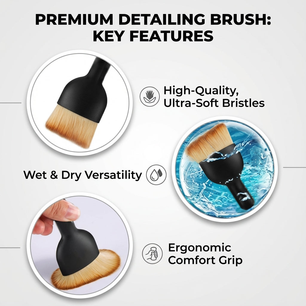Car Interior Cleaning Brush with Protective Cover PRO