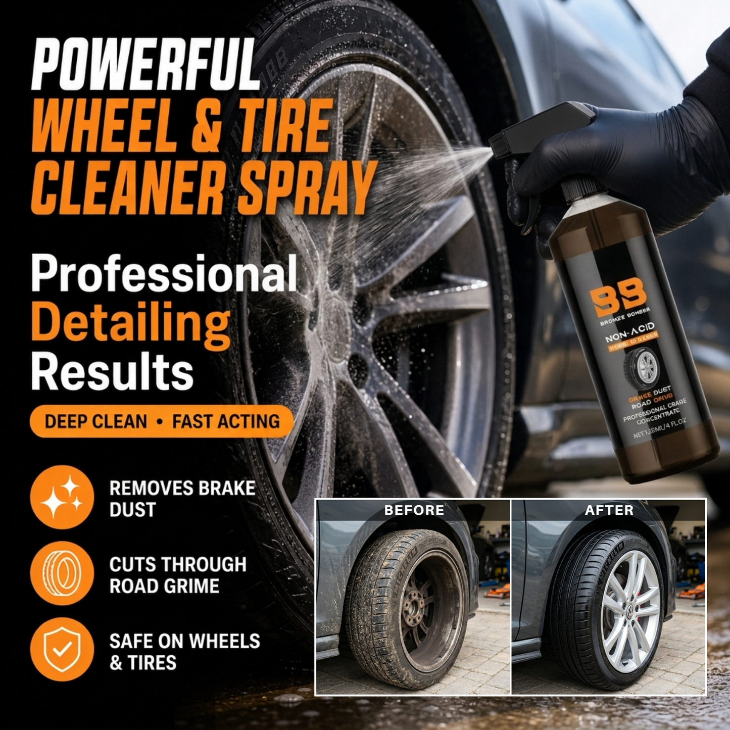 Powerful Wheel & Tire Cleaner Spray