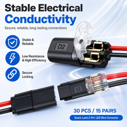 Quick-Lock 2-Pin LED Wire Connector
